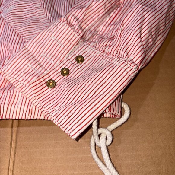 LE TIGRE THE CLASSIC ORANGE/WHITE STRIPE GOLD BUTTON FULL ZIP JACKET - SIZE XL - Picture 6 of 16